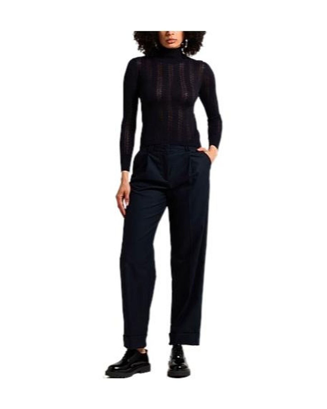 Max Mara Blue Simple Solid-Color Knitted Sweater