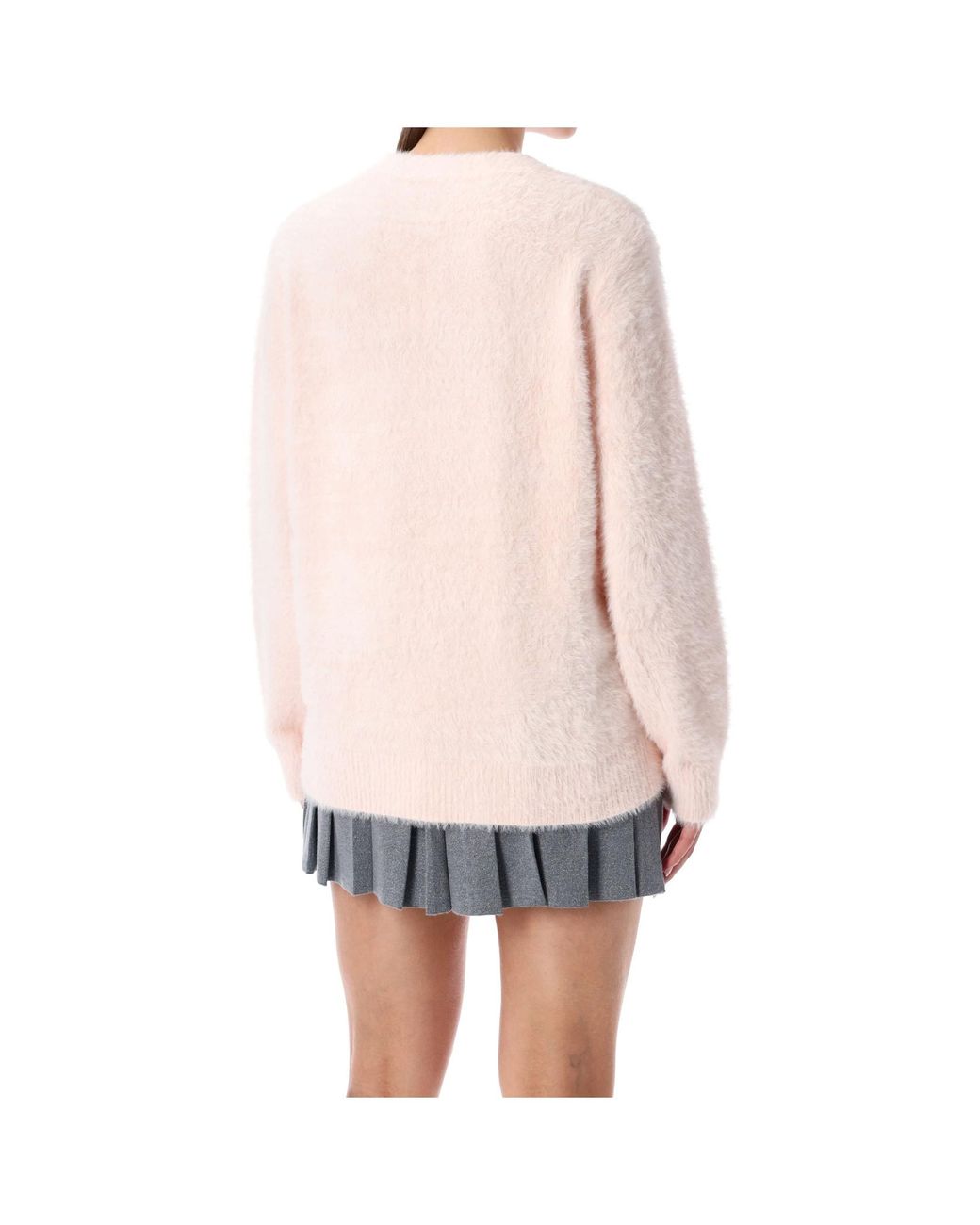 Casablanca White Logo-Embroidered Brushed Jumper