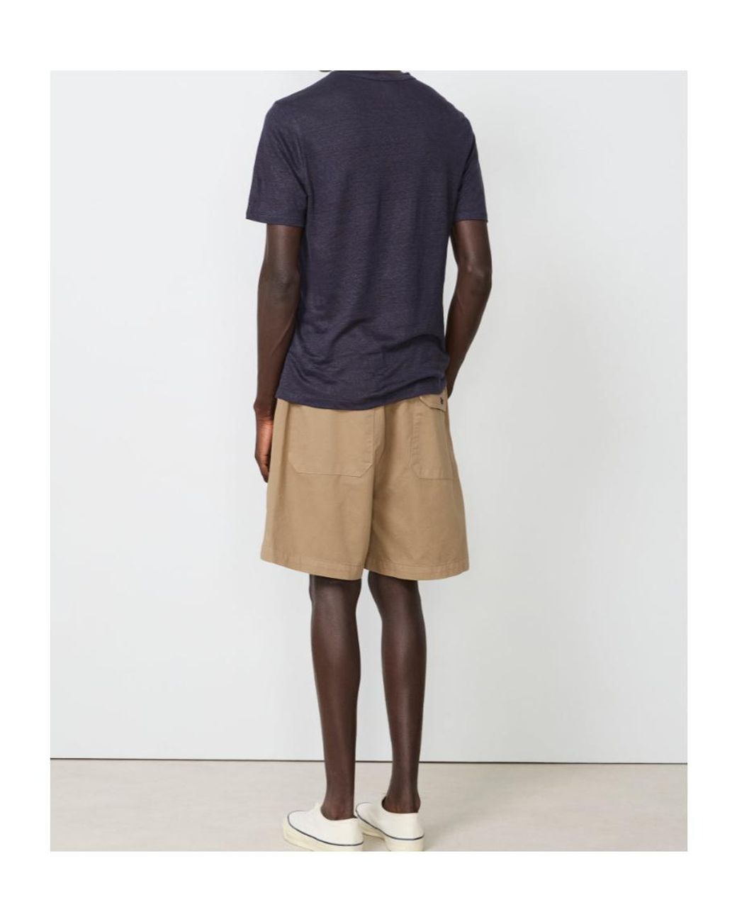 Officine Generale Blue Officine Générale Garment-Dyed Linen T-Shirt for men