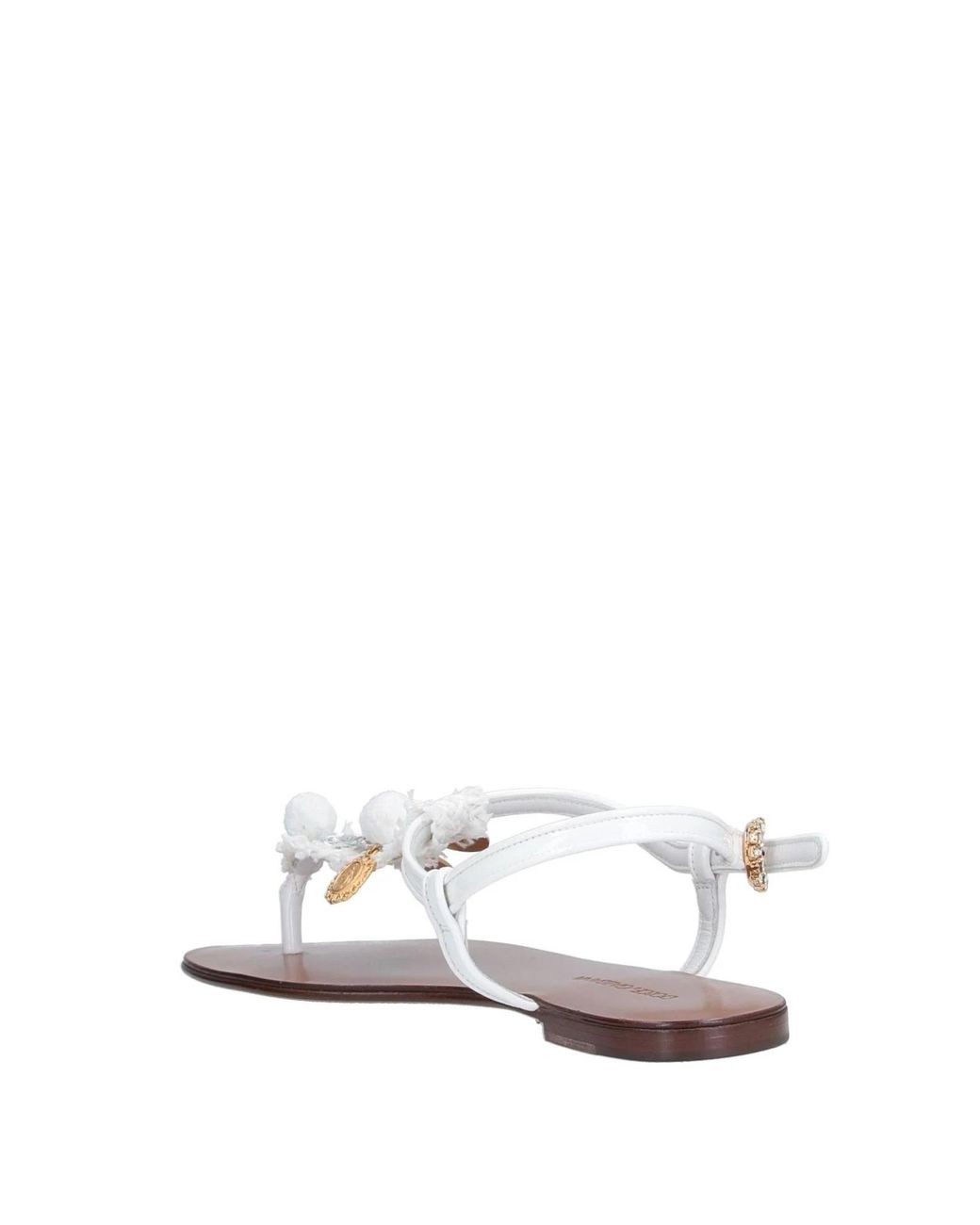 Dolce & Gabbana White Solid Color Flip Flops