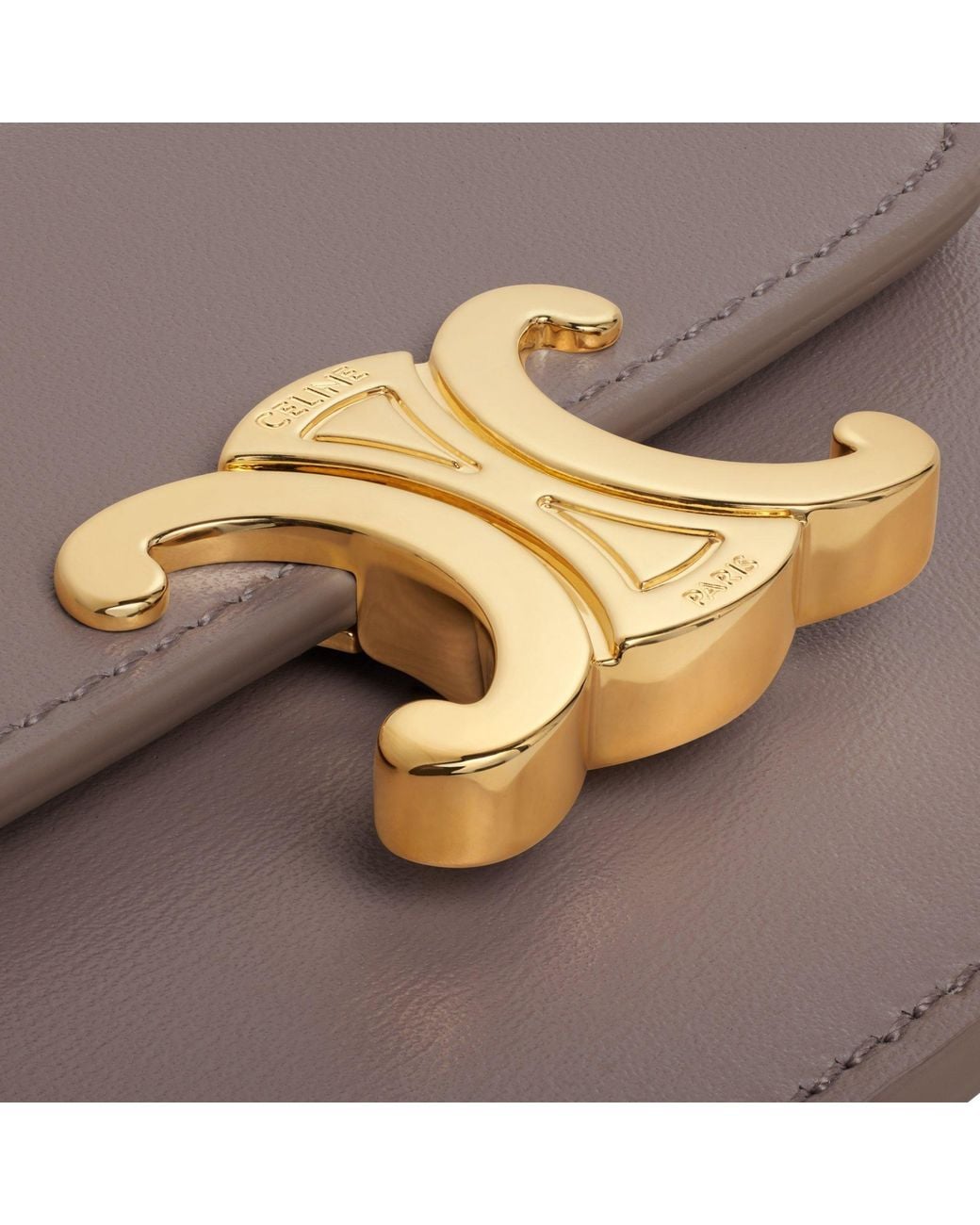 Céline Gray Card Holder With Flap Triomphe