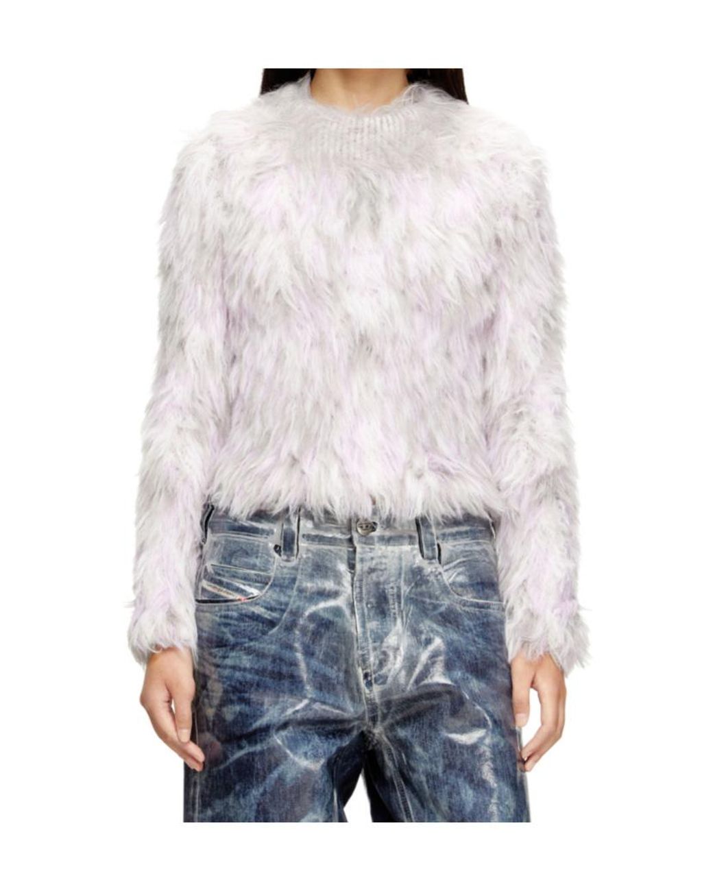 DIESEL Pink M-Annika Fluffy Jacquard-Knit Jumper