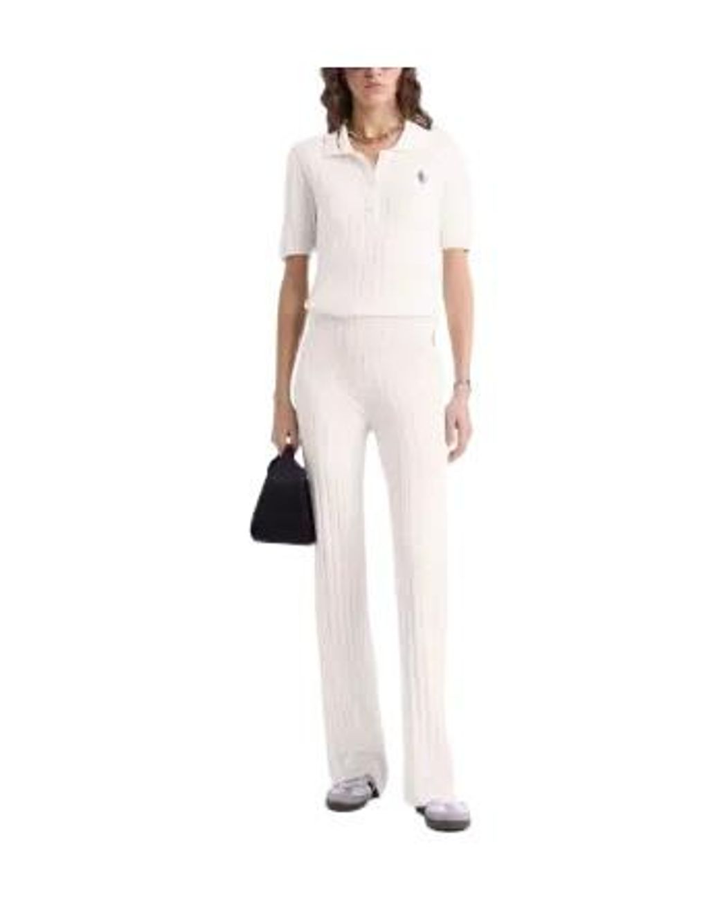 Sporty & Rich White Ribbed Trousers