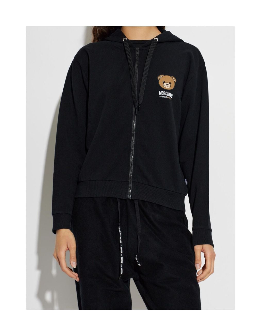 Moschino Blue Zip Up Hooded Sweatshirt