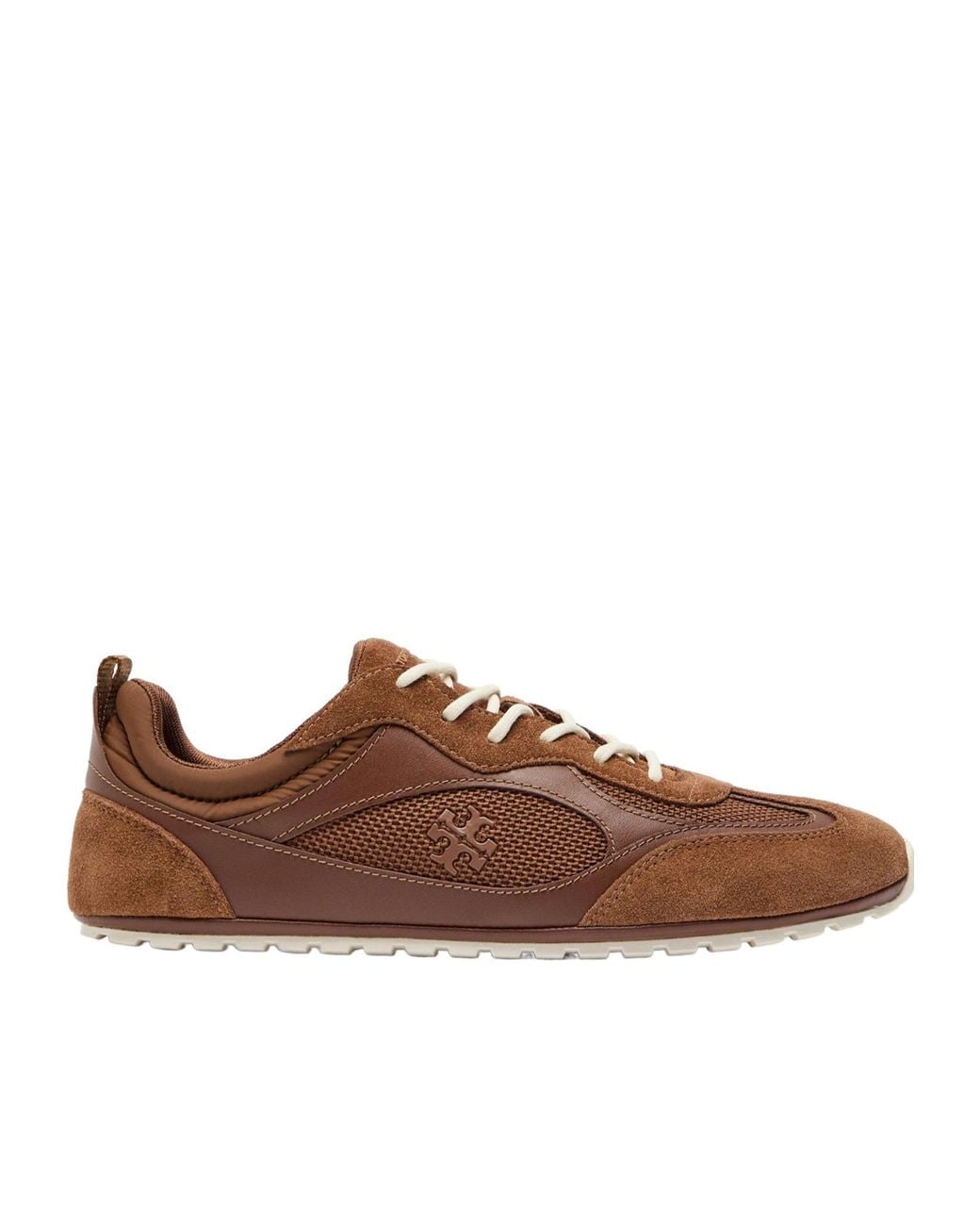 Tory Burch Brown Leather Low-Top Trainers