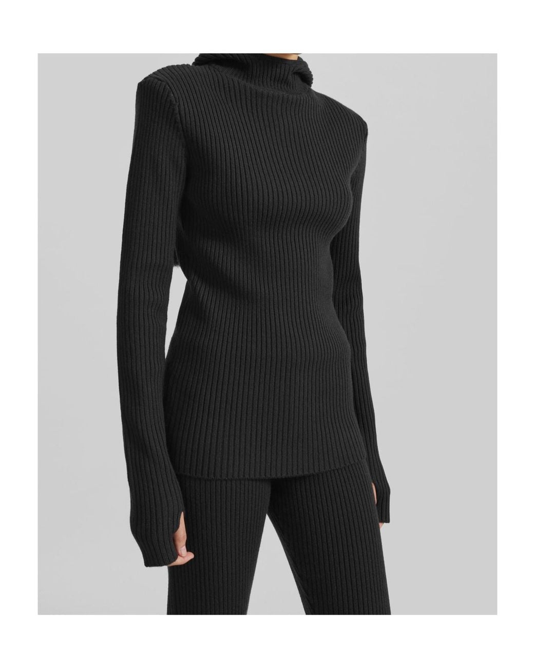 Frankie Shop Black Larice Hooded Knit Top