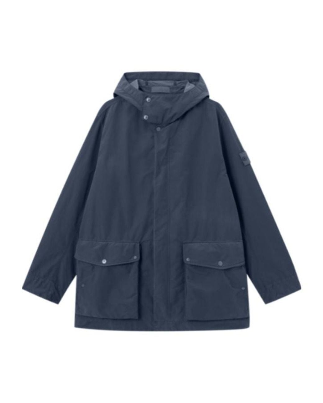 Stone Island Blue Long-Sleeve Hooded Jacket for men