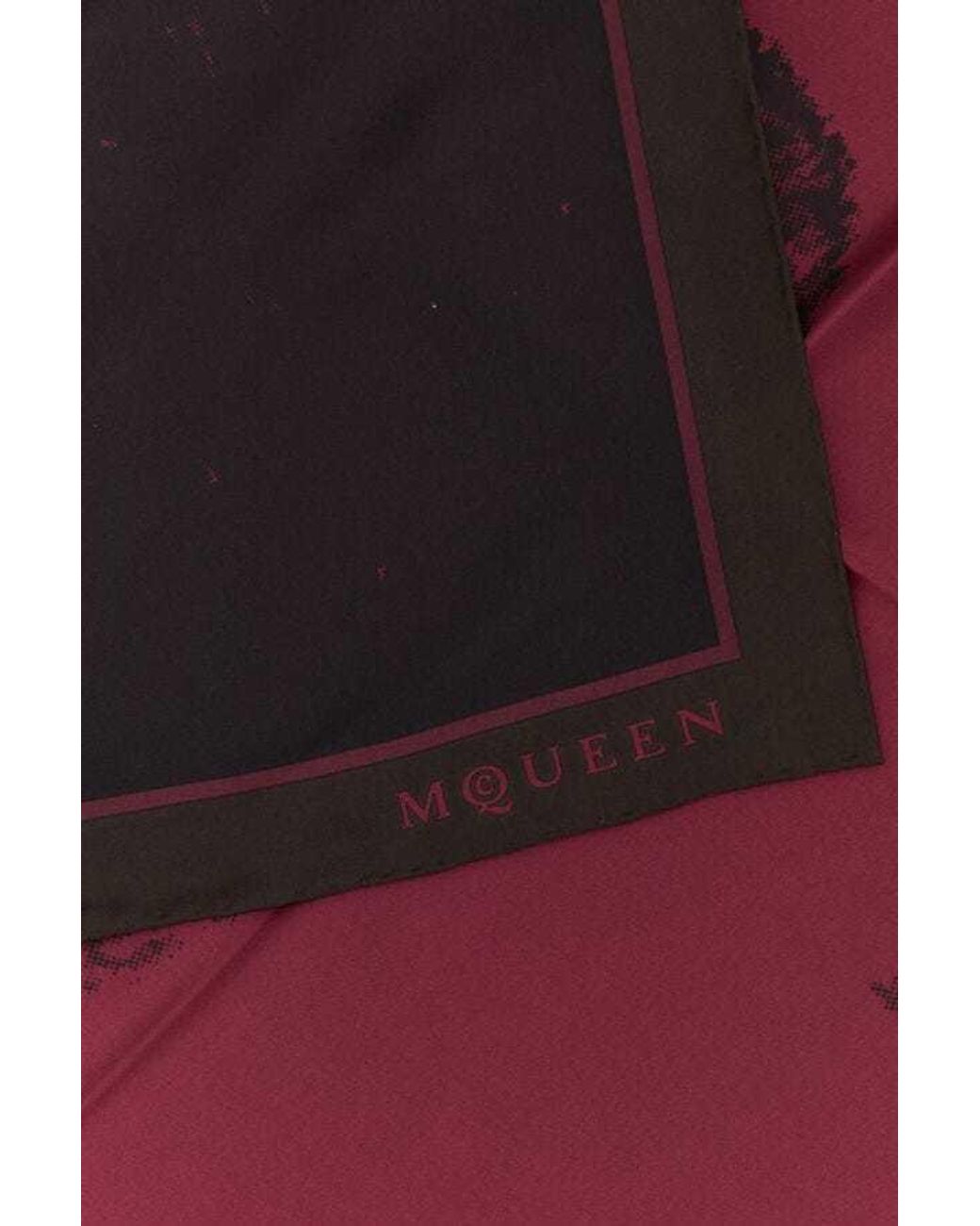 McQueen Pink Skull Finished-Edge Scarf