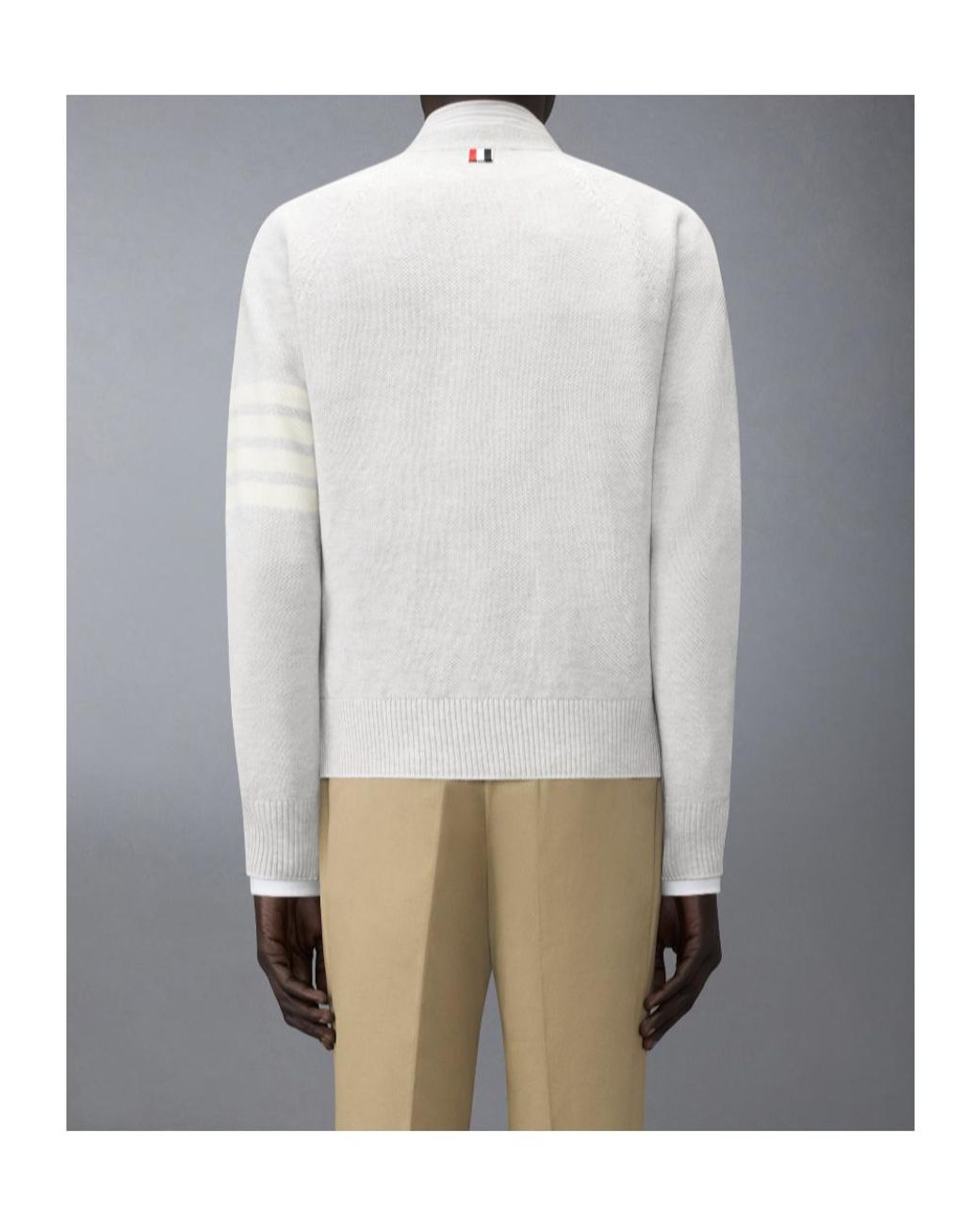 Thom Browne Gray 4-Bar Relaxed-Fit Cardigan for men