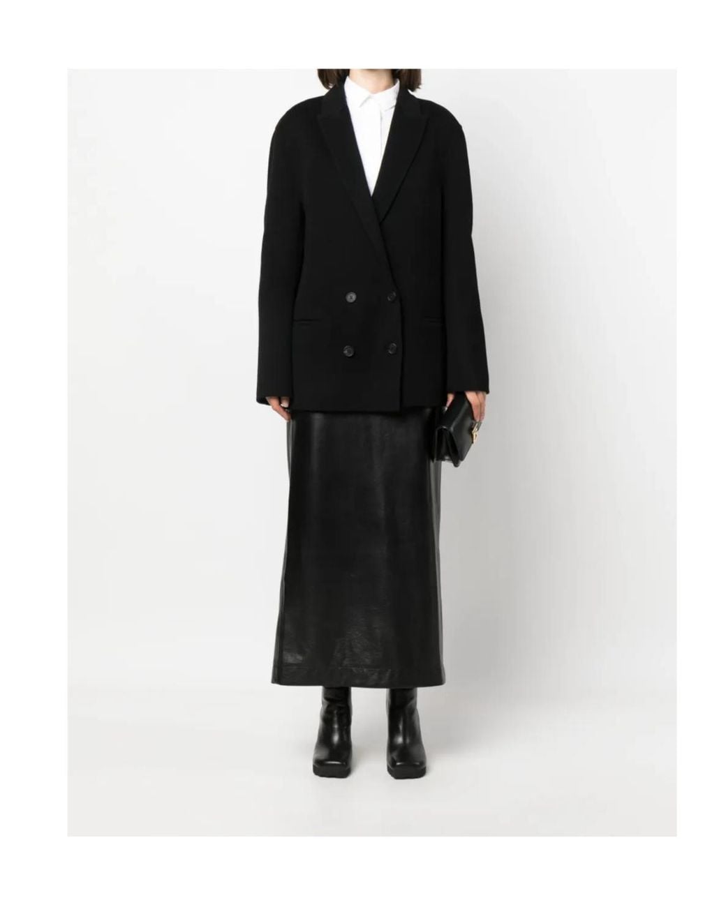 Philosophy Di Lorenzo Serafini Black Double-Breasted Long-Sleeved Blazer for men