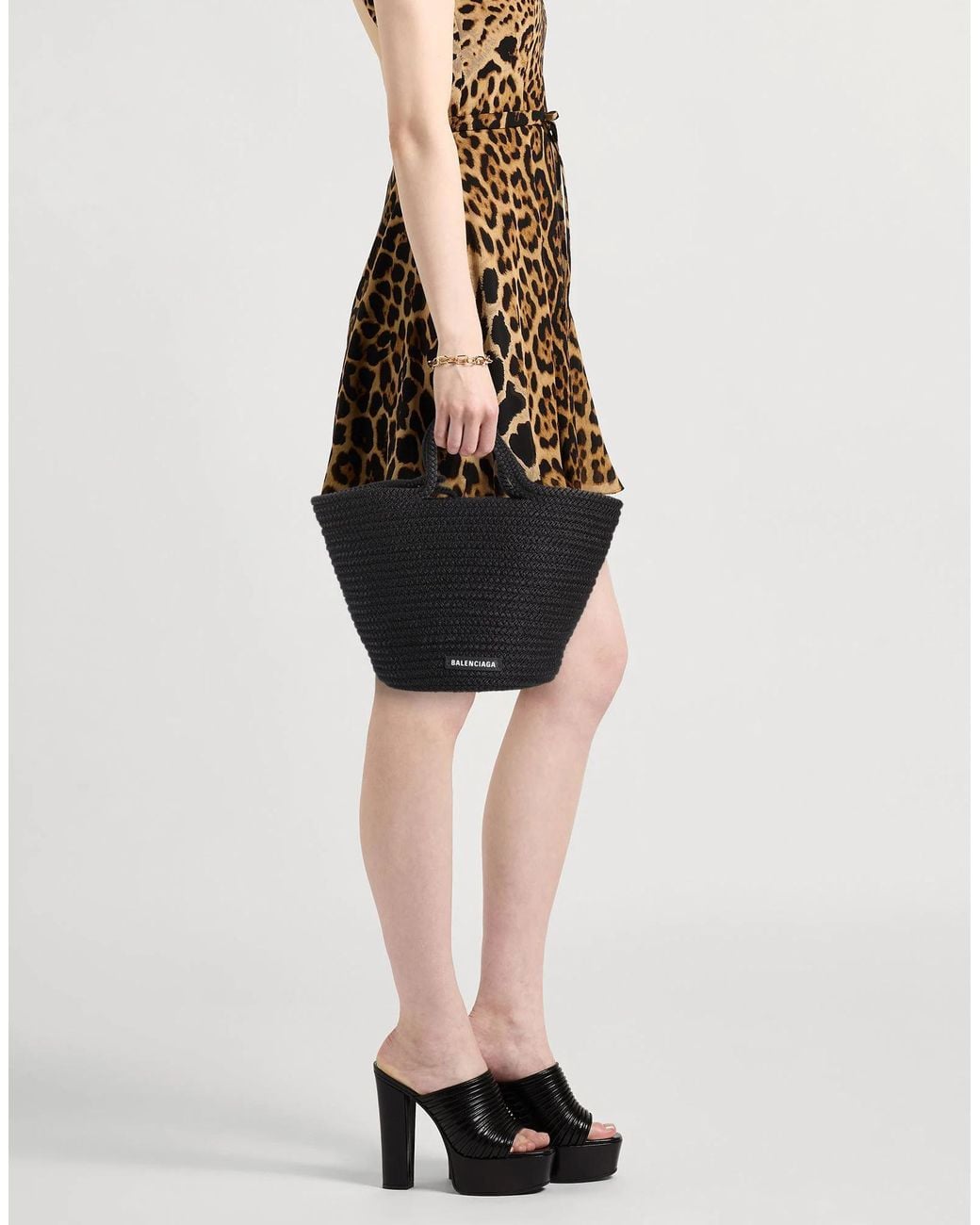 Balenciaga Black Large Woven Tote Bag
