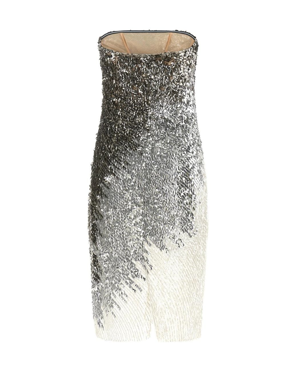 Elisabetta Franchi Multicolor Sequined Bandeau Sheath Dress
