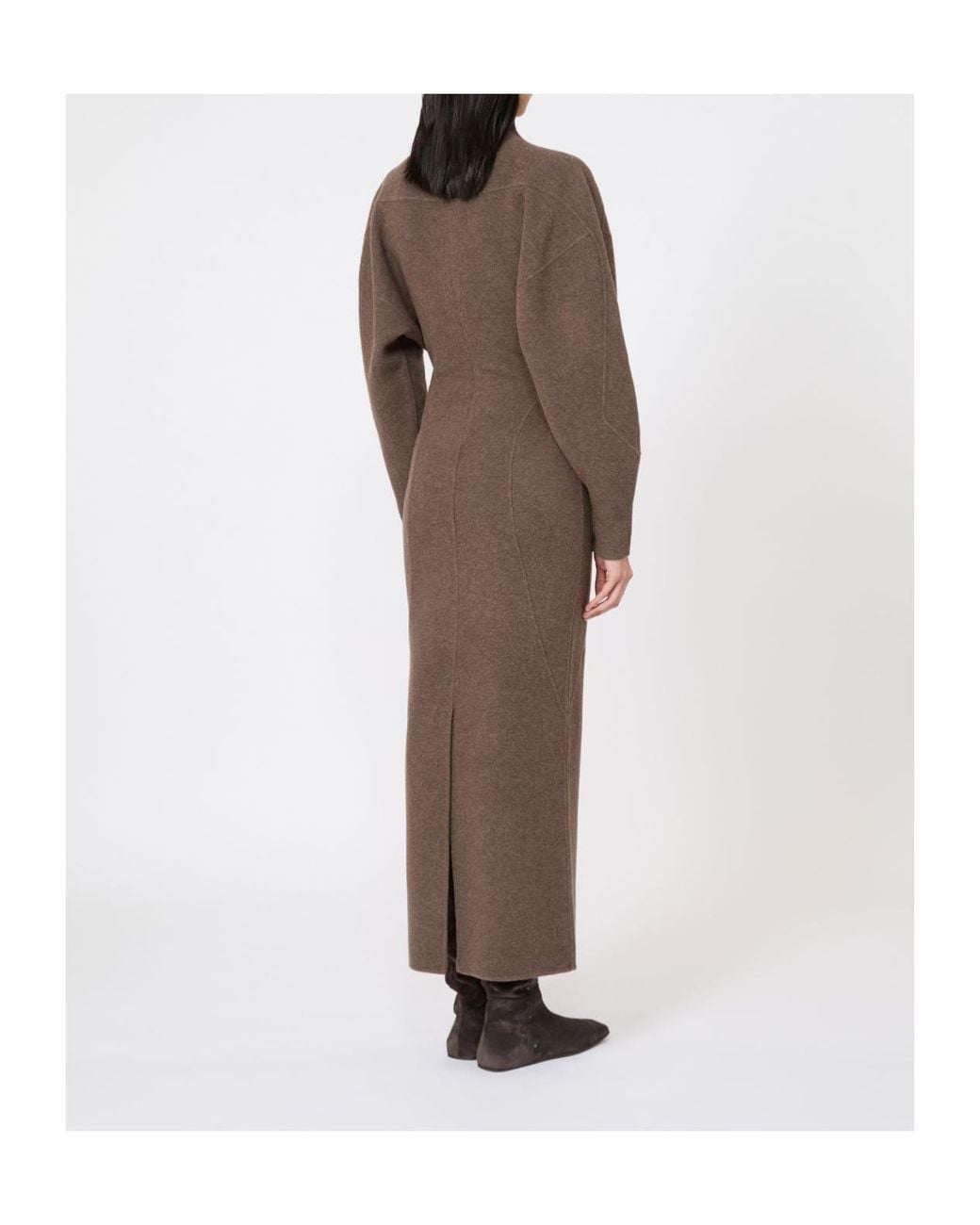 Max Mara Brown Tenuta High Neck Knitted Dress