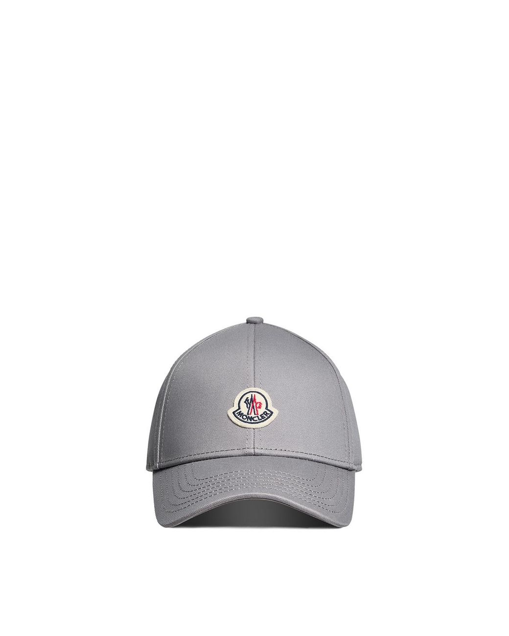 Moncler Gray Logo Patch Curved Peak Cap for men