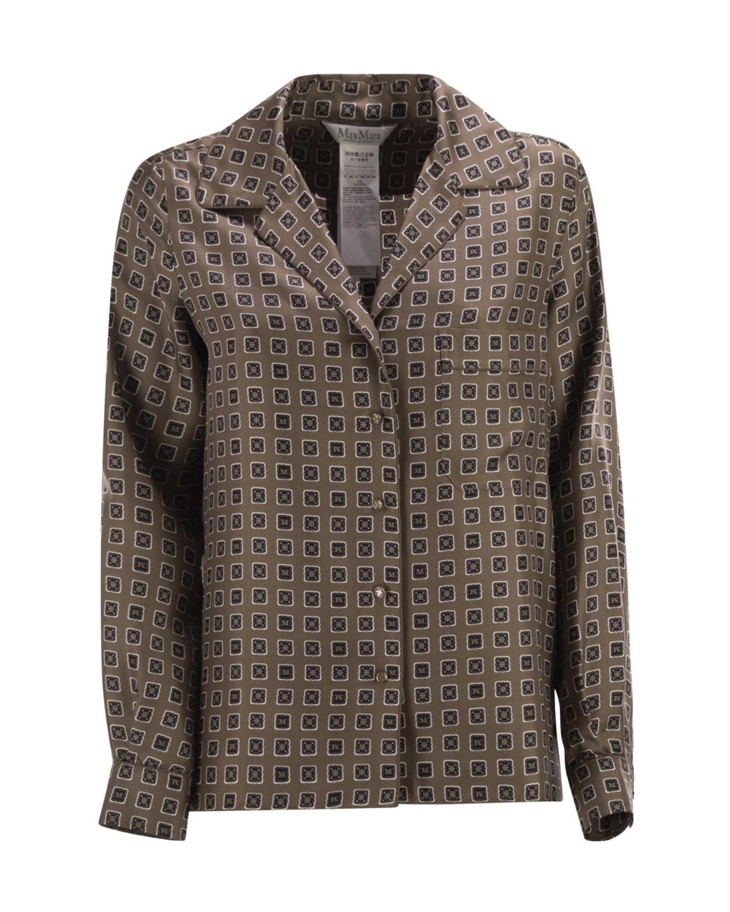 Max Mara Brown Disco All-Over Printed Button-Up Shirt