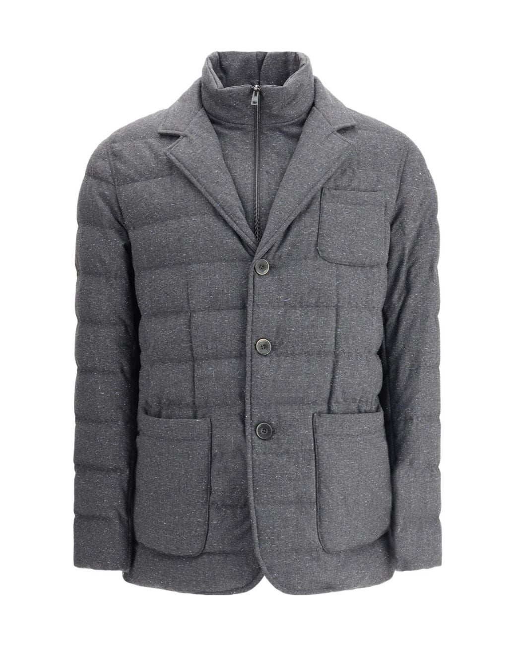 Herno Gray Quilted Down Blazer for men