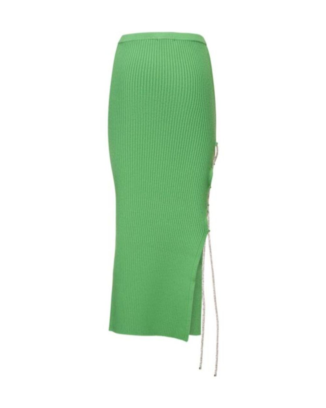GIUSEPPE DI MORABITO Green Embellished Wool Knit Midi Skirt