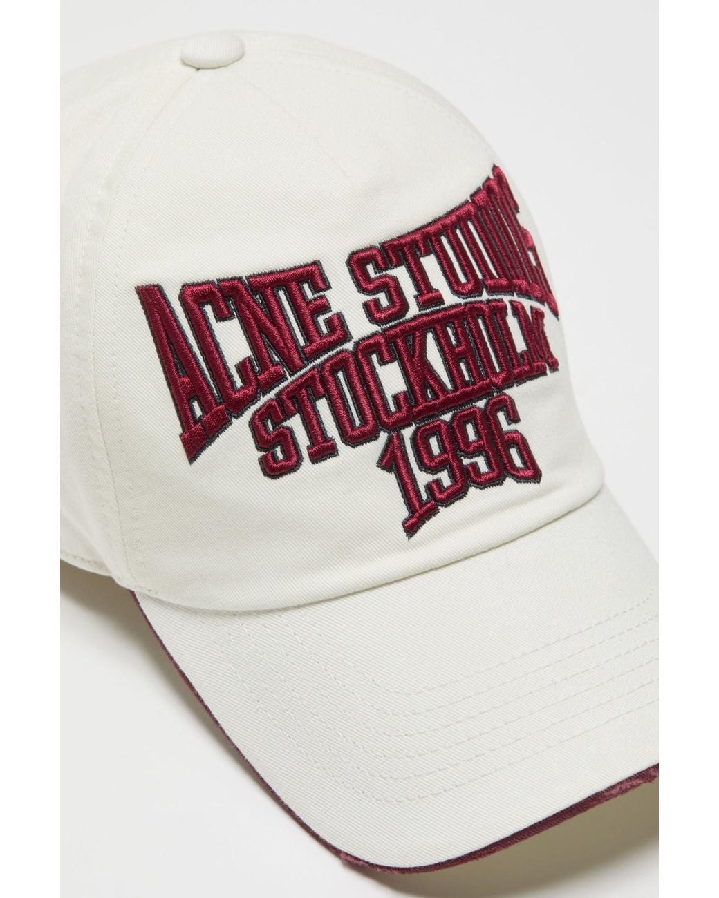 Acne White Embroidered Logo Beanie