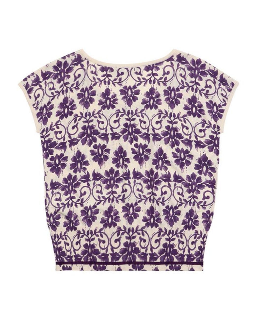 Max Mara Pink Printed T-Shirt With Round Neck