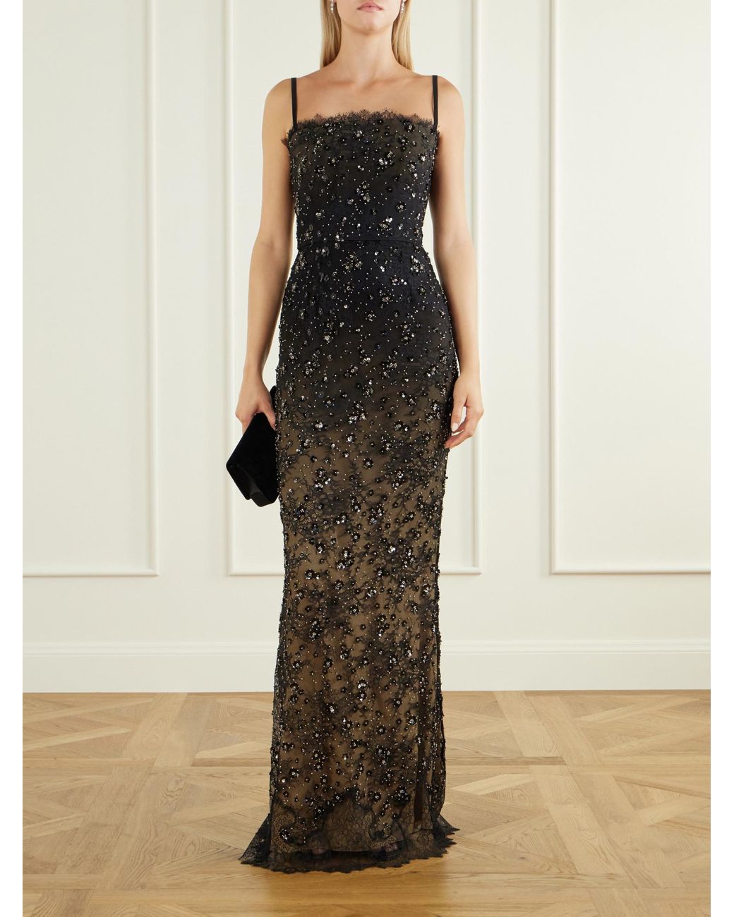 Elie Saab Multicolor Sequins-Embellished Lace Tulle Gown