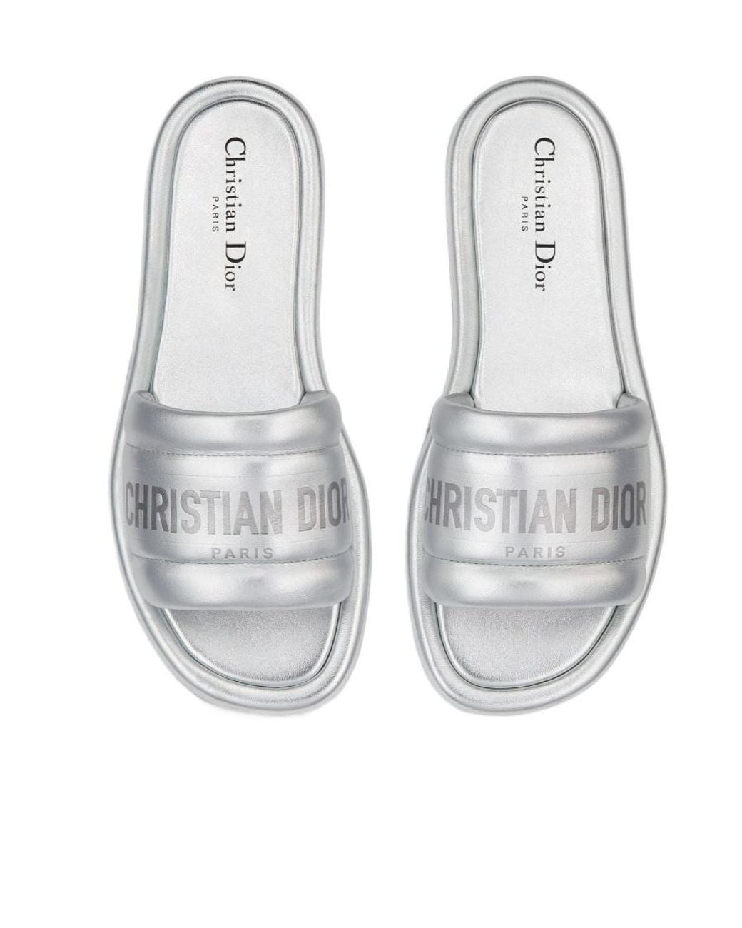 Dior White Every-D Flat Sandals