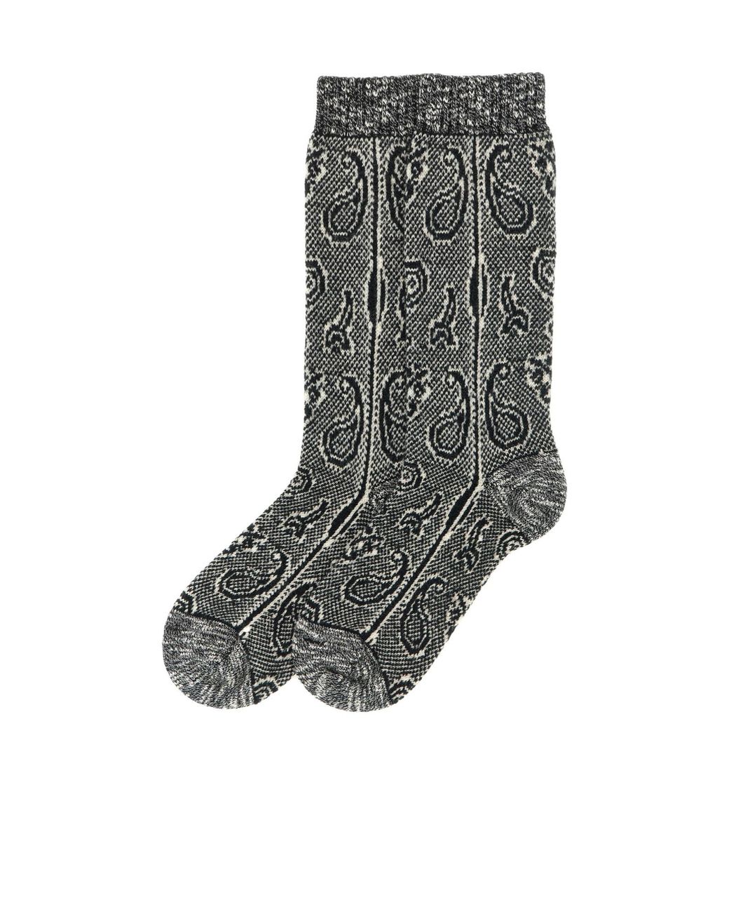 Dries Van Noten Gray Paisley Jacquard Socks