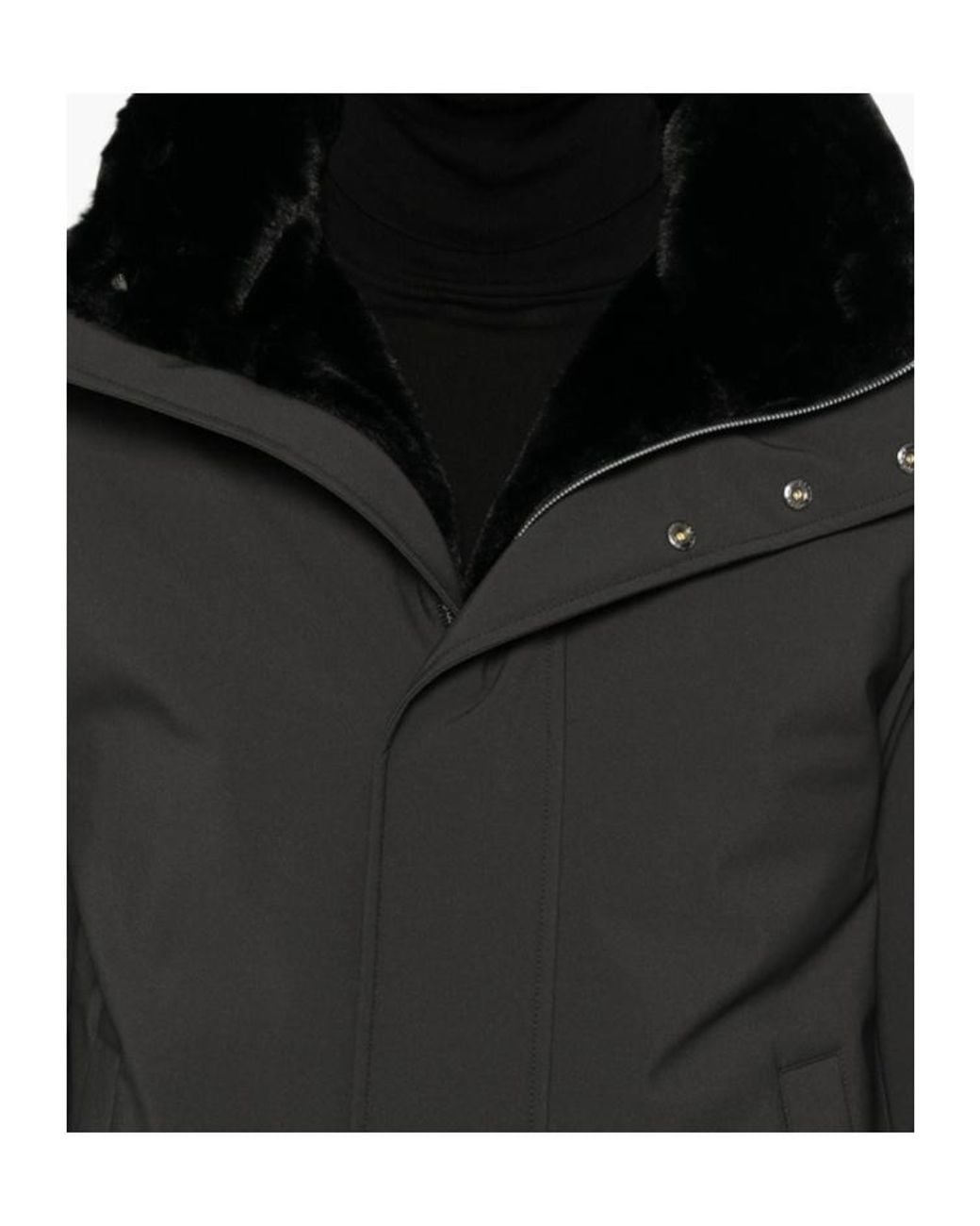 Herno Black Long-Sleeve Hooded Padded Jacket for men