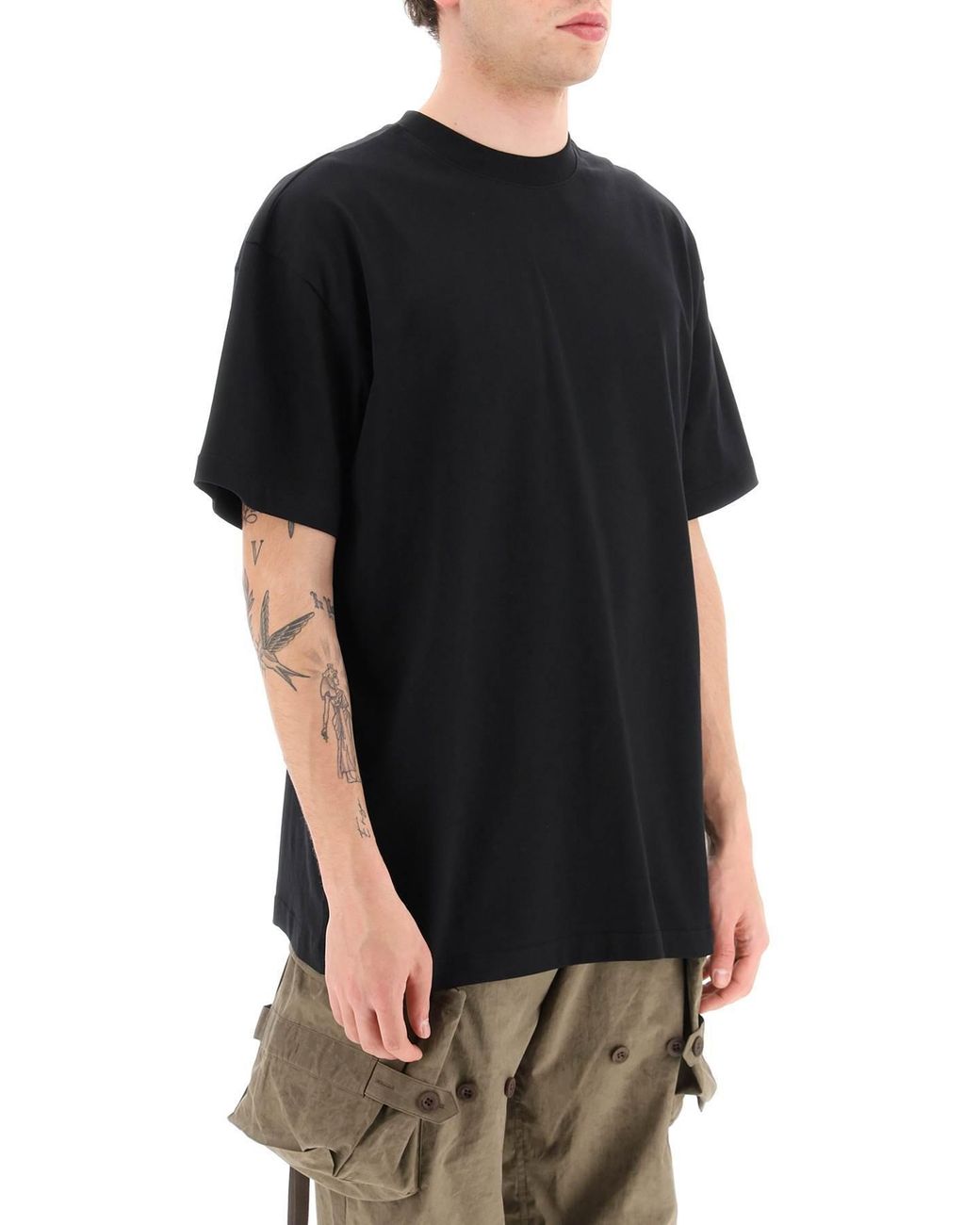 MSGM Black Pattern Print T-Shirt for men