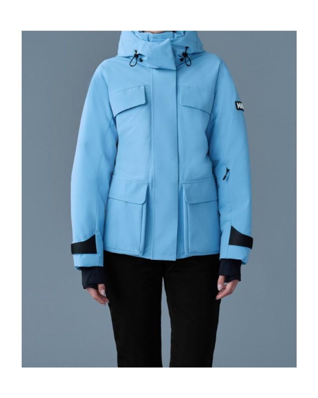 Mackage Blue Iclyn-R Medium Down Ski Jacket With Removable Hood