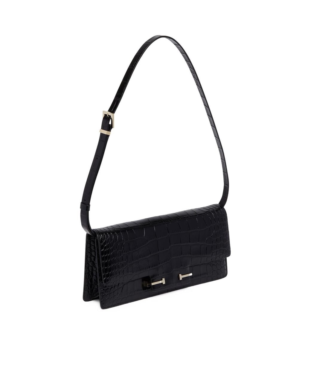Tom Ford Black Embossed Shoulder Bag