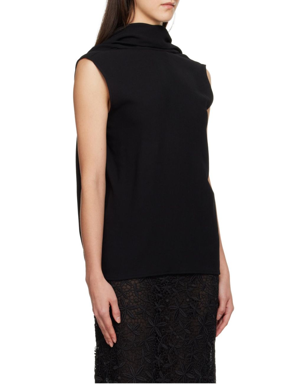 Totême Black Cocoon Cape Blouse