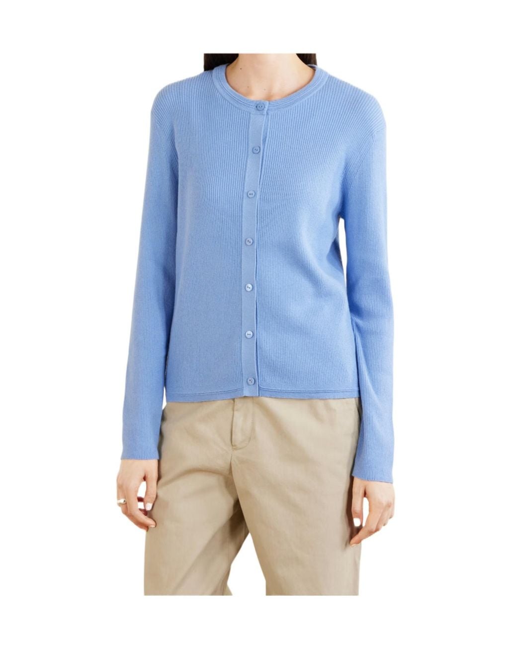 Lisa Yang Blue Long-Sleeved Knitted Cardigan