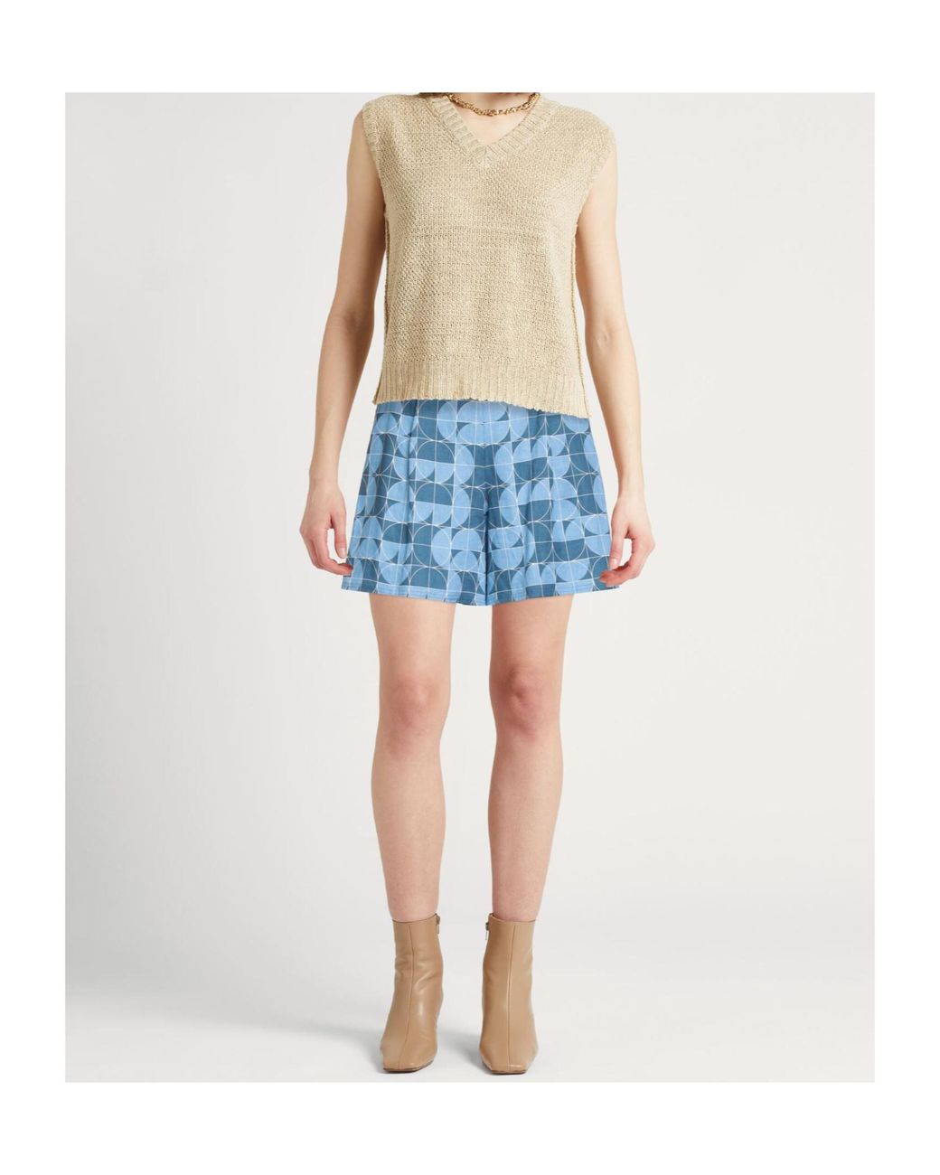 Max Mara Blue High Waist Shorts