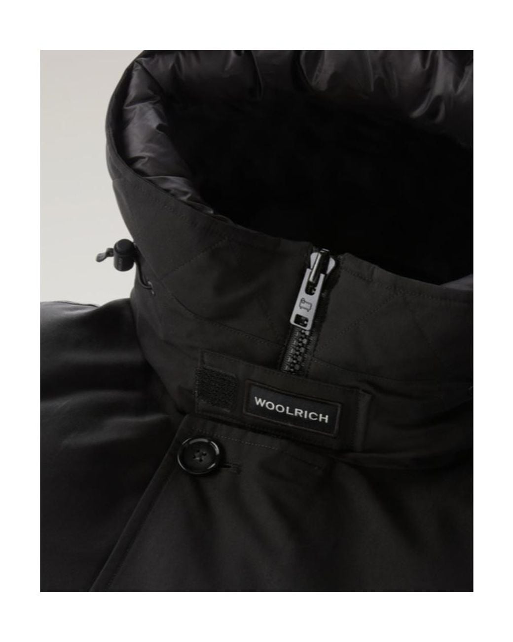 Woolrich Black Arctic Button-Up Padded Jacket for men