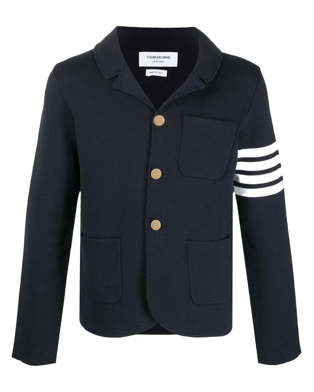 Thom Browne Blue 4-Bar Knitted Blazer for men