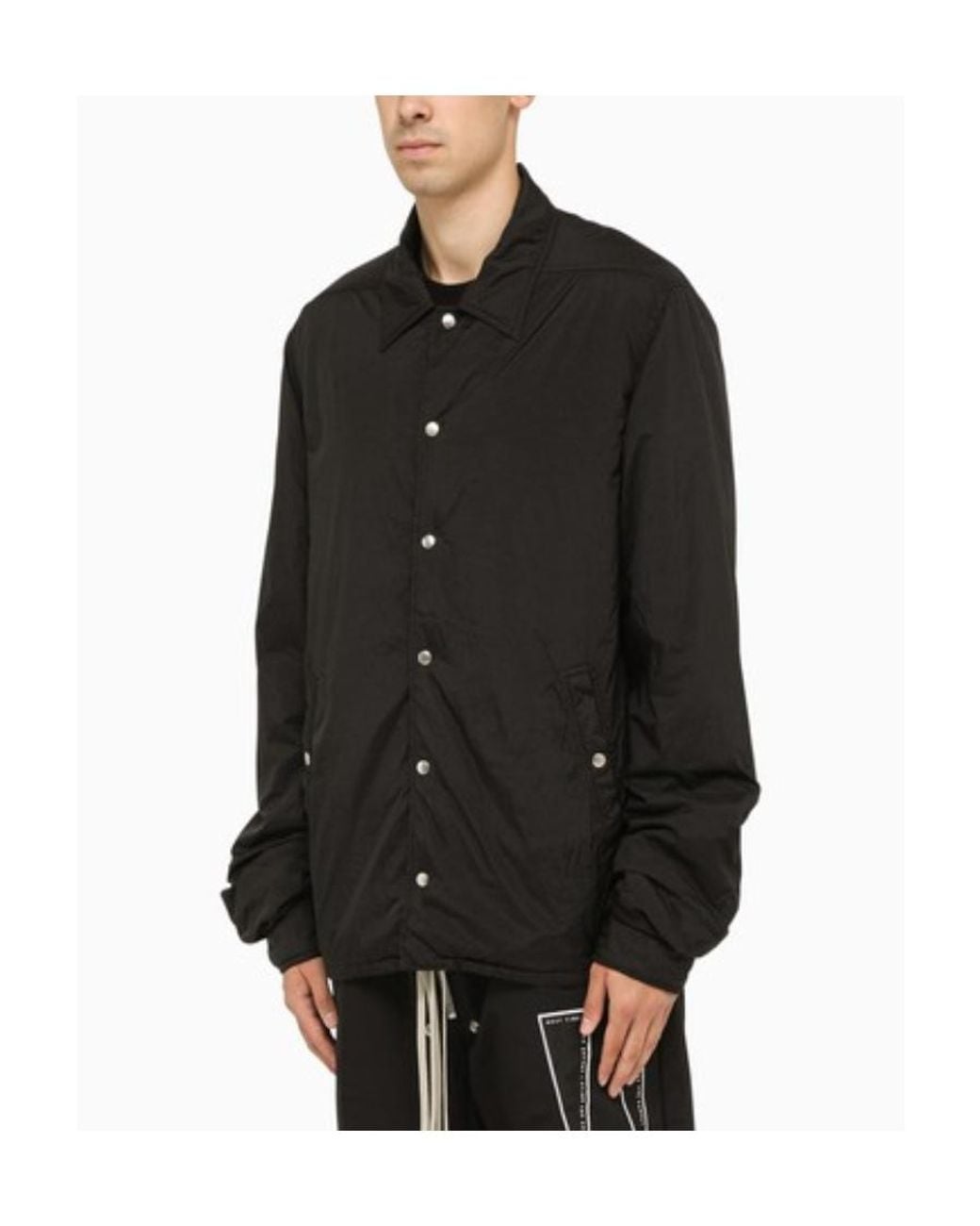 Rick Owens Black Press-Stud Shirt Jacket for men