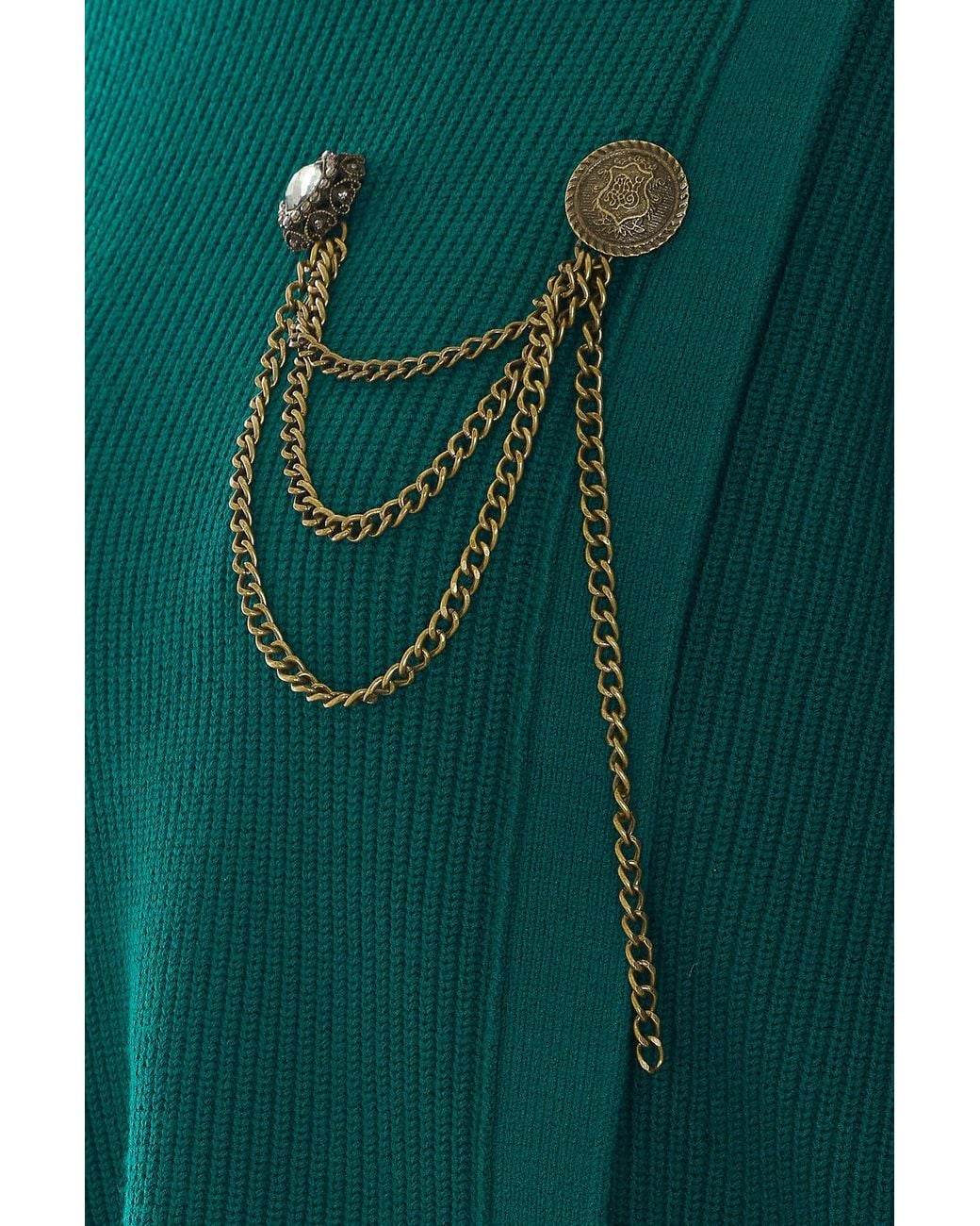 Liu Jo Green Chain Detail High Neck Knitted Sweater
