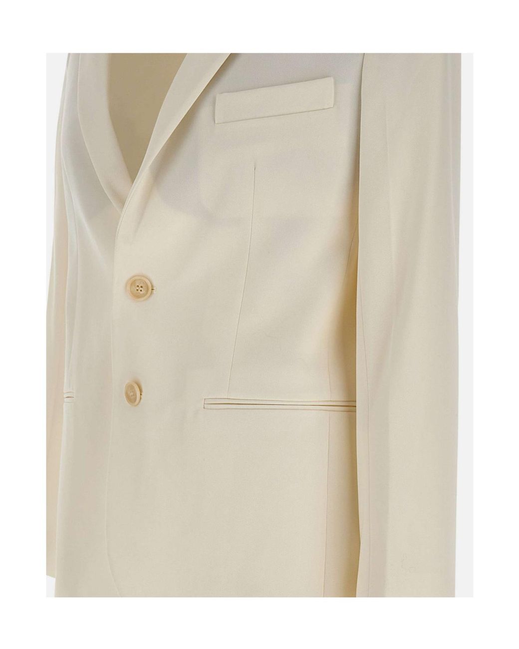 Victoria Beckham Natural Single Breasted Tailored Jacket