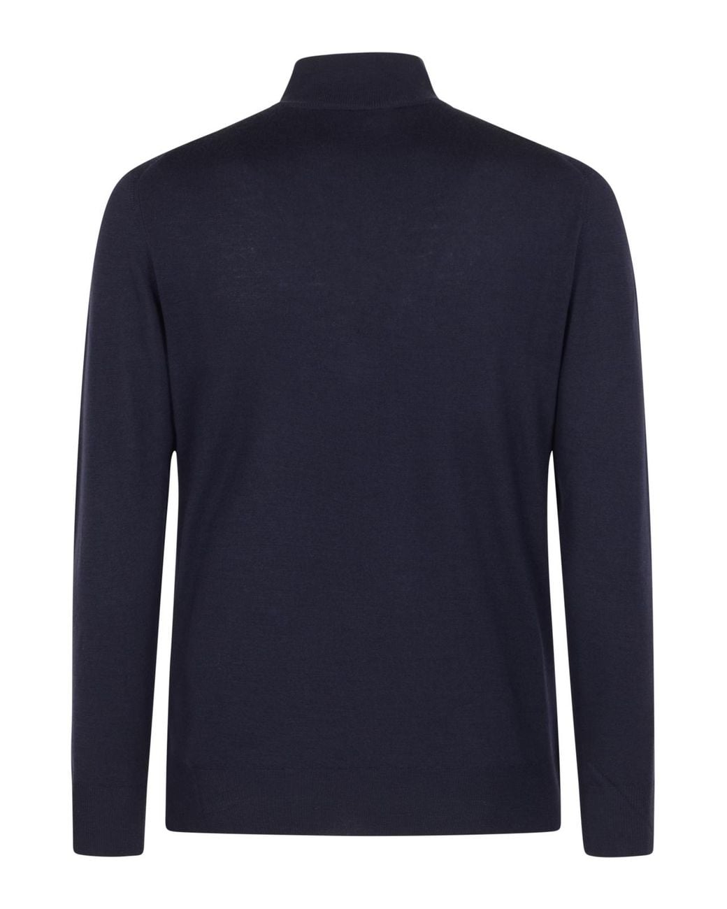 Canali Blue Half Zip Knitted Sweater for men