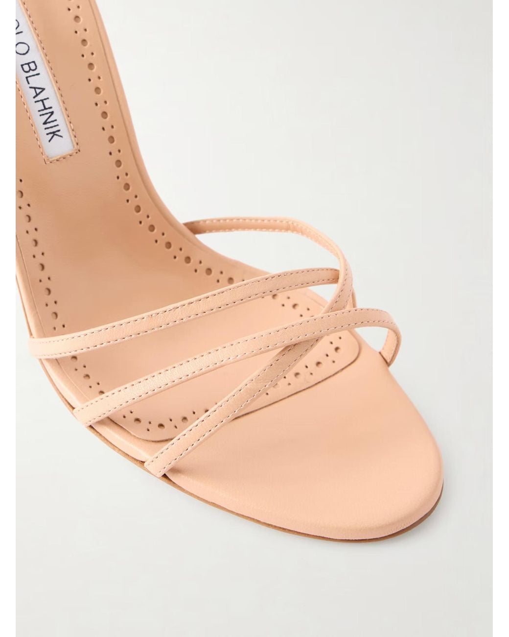 Manolo Blahnik Metallic Leva 105 Leather High-Heeled Sandals