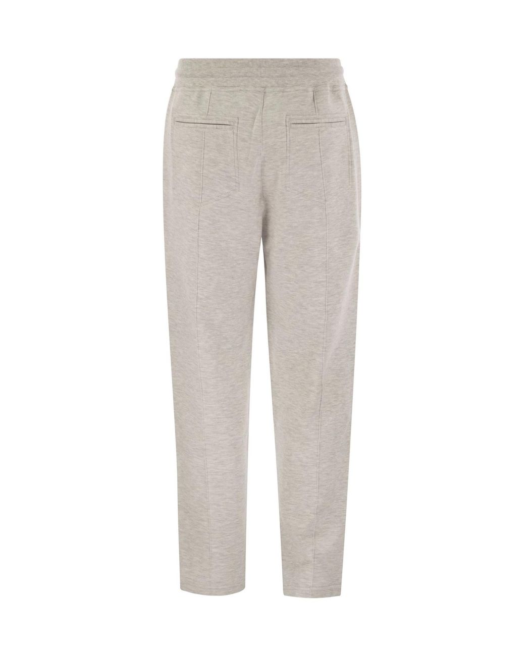 Brunello Cucinelli Gray Drawstring Fleece Trousers for men