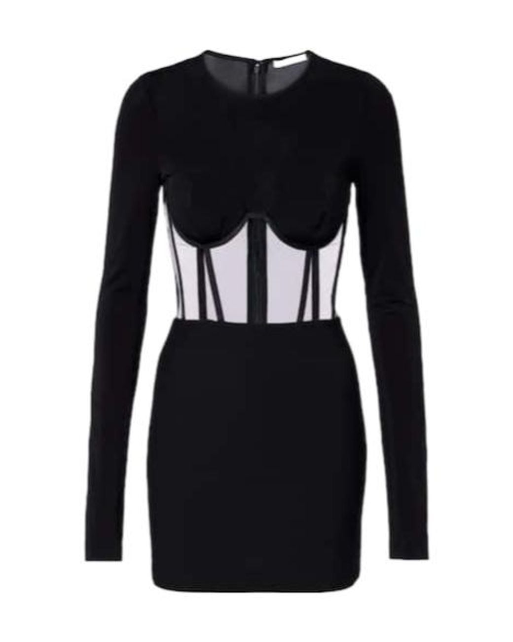 Nensi Dojaka Black Paneled Corset Dress
