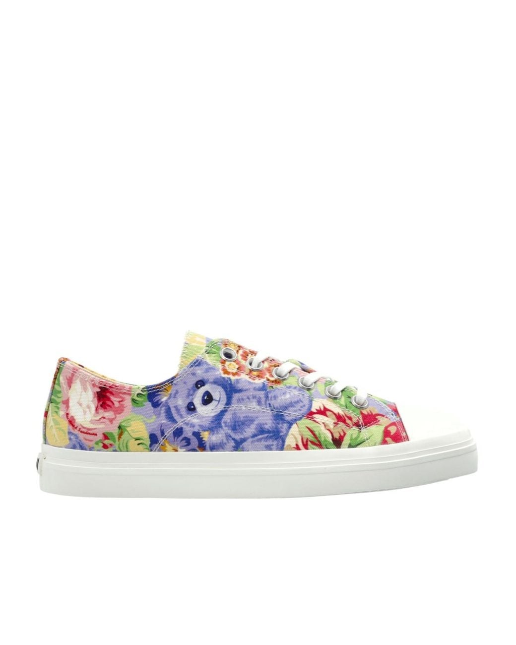 Moschino Blue Teddy Bear Printed Lace-Up Sneakers