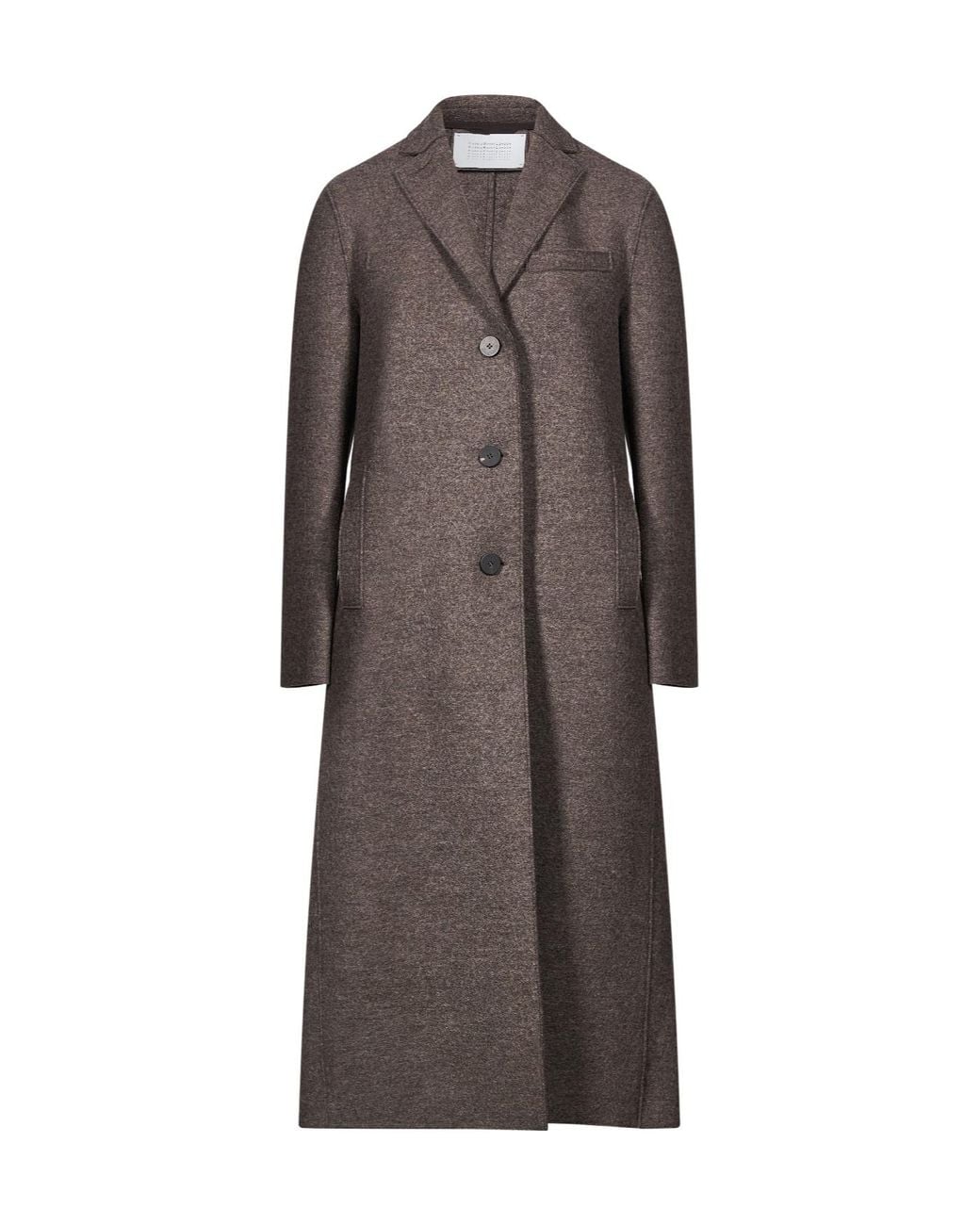 Harris Wharf London Brown Single-Breasted Notched-Lapels Coat