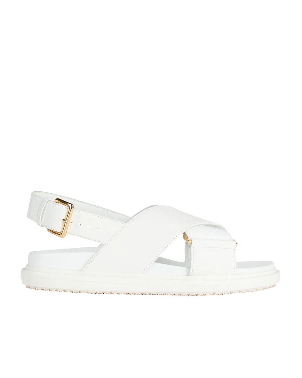 Marni White Minimalist Leather Sandals