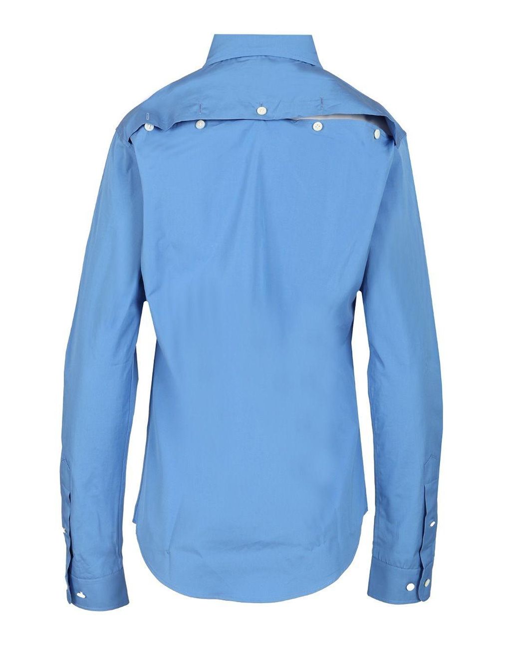 Miu Miu Blue Logo-Embroidered Button-Up Shirt