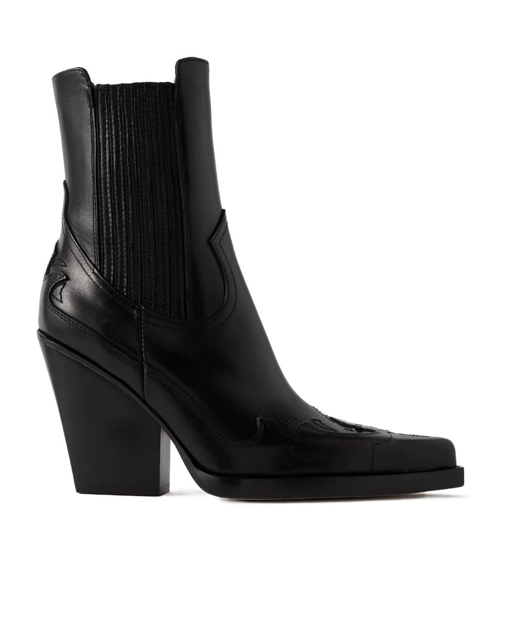 Paris Texas Black Dallas 100 Embroidered Leather Pointed-Toe Ankle Boots