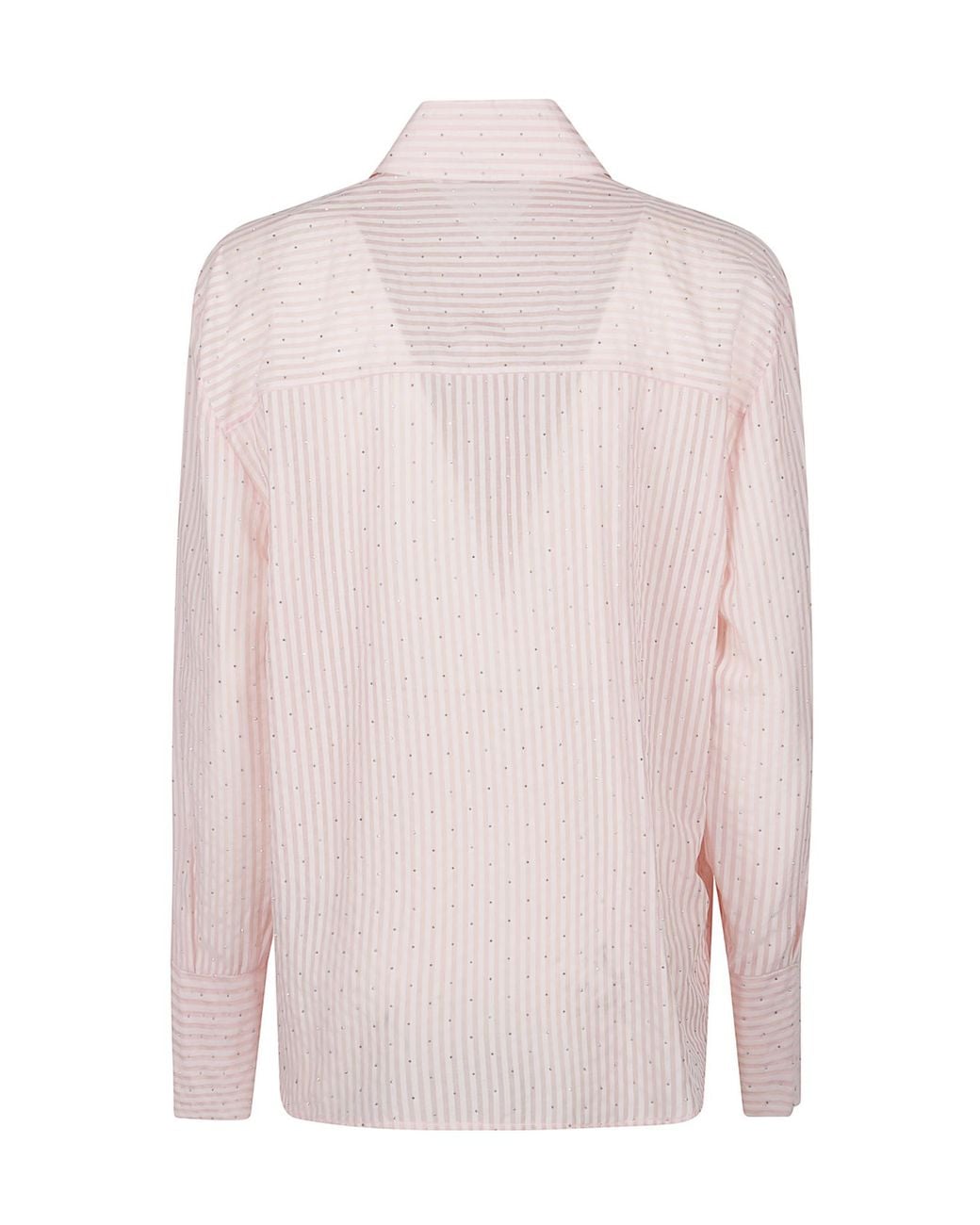 Patrizia Pepe Pink Striped Embellished Fluid Shirt