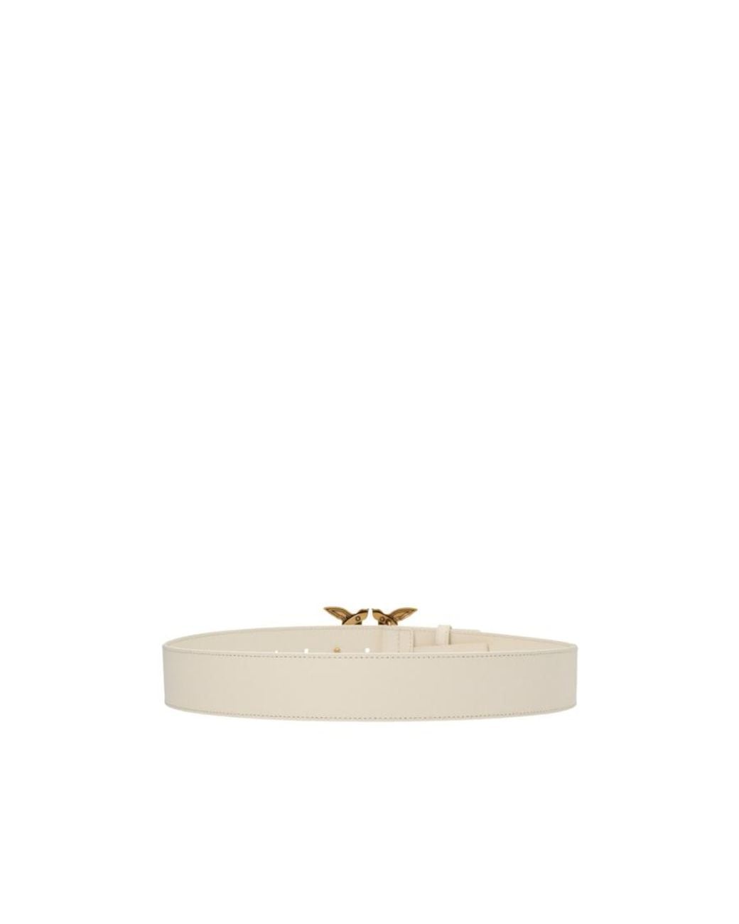 Pinko White Logo Plaque Buckle Belt