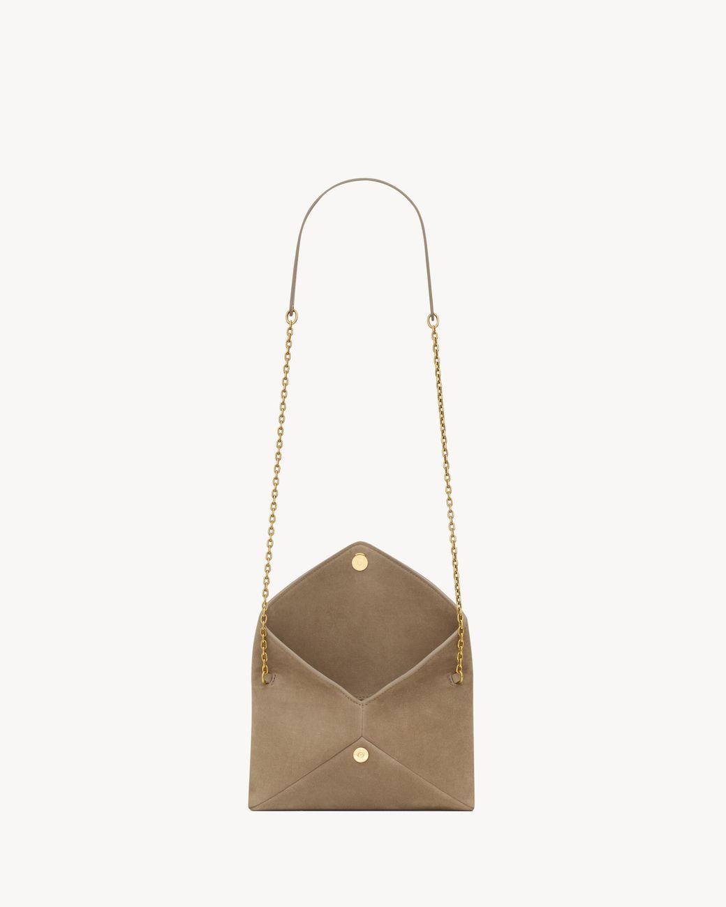 Saint Laurent White Cassandre Small Chain Pouch